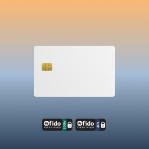 Cryptnox FIDO2 white PVC smart card, customizable hardware security key for 2FA and passwordless