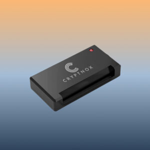 Cryptnox USB-A smart card reader, angled view